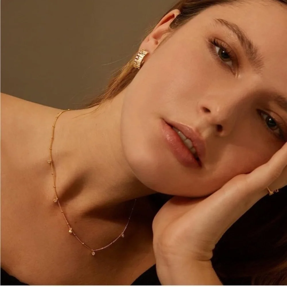 GOLD 14k Gold Plated Cubic Zirconia Crown Hoop Earrings